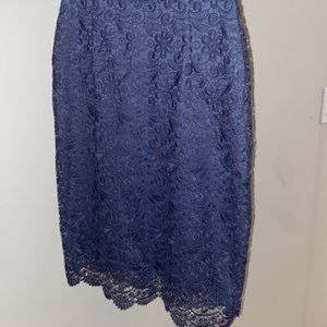 Uniqlo blue lace midi skirt